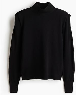 H&M Feinstrickpullover mit Turtleneck - Schwarz