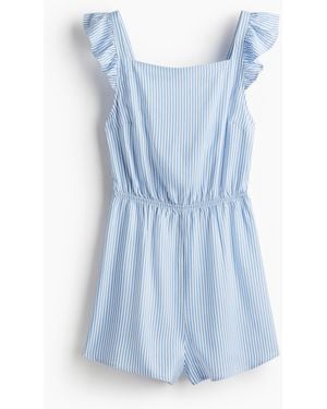 H&M Kurzer Jumpsuit mit Bindebändern im Rücken - Blau
