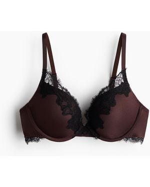 H&M Push-up Bh Van Microvezel En Kant - Zwart