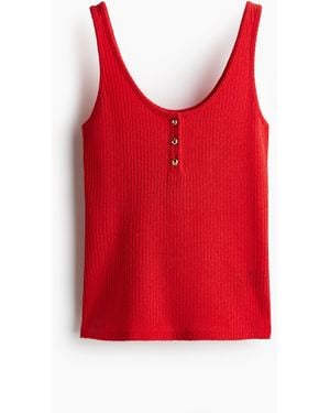 H&M Tanktop in Rippstrick - Rot