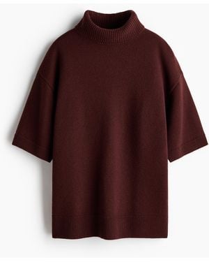 H&M Wollpullover mit Rollkragen - Rot