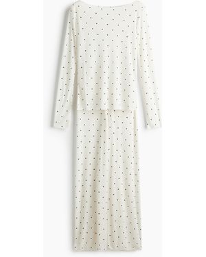 H&M Gerippter Pyjama - Weiß