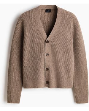 H&M Cardigan aus Wolle in Regular Fit - Braun