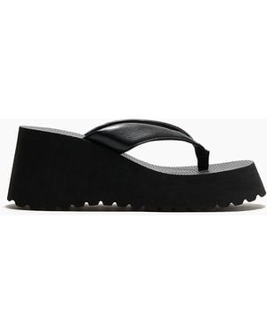 H&M Zehensandalen mit Keilabsatz - Schwarz