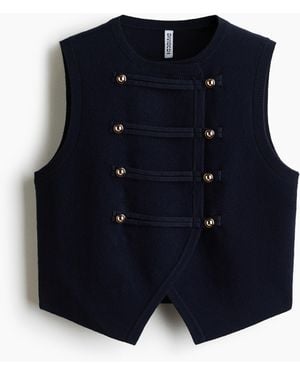 H&M Doppelreihiges Gilet aus Feinstrick - Blau