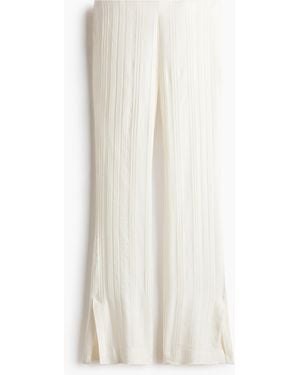 H&M Ausgestellte Hose aus Leinengemisch - Weiß