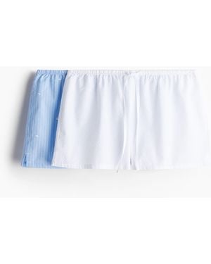 H&M 2er-Pack Schlafshorts aus Baumwollpopeline - Blau