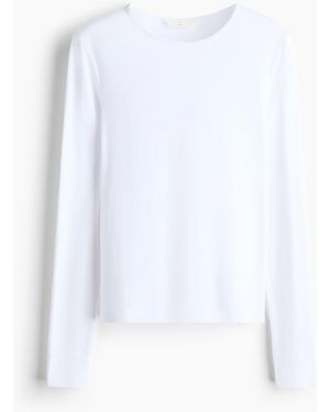 H&M Figurbetontes Shirt aus Baumwolljersey - Weiß