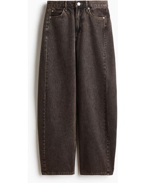 H&M Barrel Regular Waist Jeans - Braun