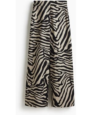 H&M Wide twill trousers - Schwarz