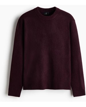 H&M Angerauter Pullover in Regular Fit - Lila