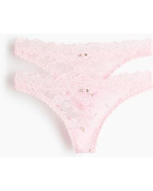 H&M 2er-Pack Tangas aus Spitze - Pink