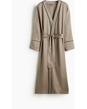 H&M Morgenmantel aus Satin - Natur