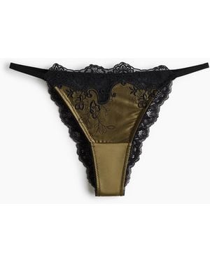 H&M Brazilian Tanga aus Satin - Schwarz