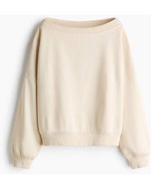 H&M Off-the-shouldersweater - Naturel