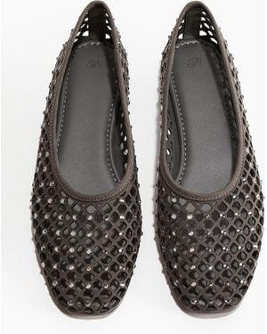H&M Ballerinas mit Strasssteinen - Grau