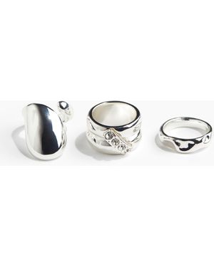 H&M 3er-Pack Ringe - Mettallic