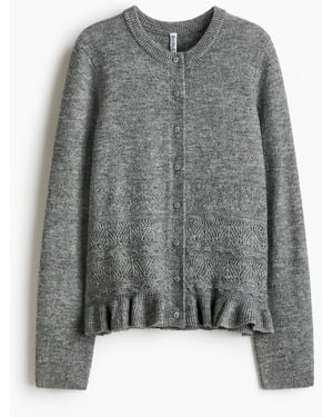 H&M Cardigan in Pointellestrick - Grau