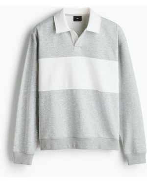 H&M Rugby-Sweatshirt in Loose Fit - Grau