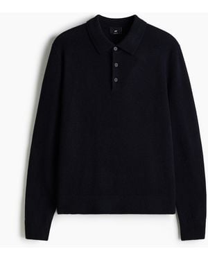 H&M Poloshirt aus Wolle in Regular Fit - Blau