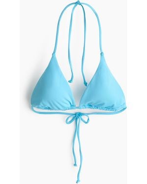 H&M Padded Triangelbikinitop - Blauw