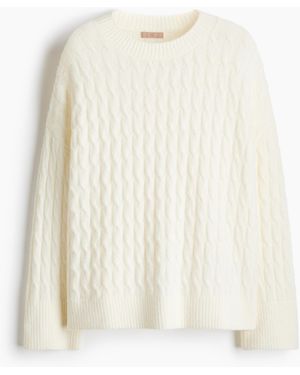 H&M Gebreide Kabeltrui - Wit