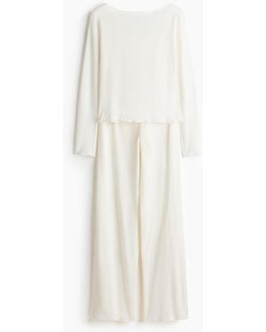 H&M Baumwollpyjama mit Pointellemuster - Weiß