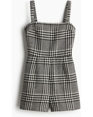 H&M Kurzer Jumpsuit mit Karree-Ausschnitt - Grau