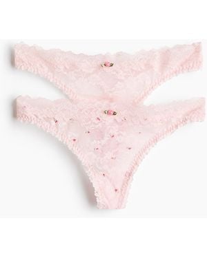 H&M 2er-Pack Tangas aus Spitze - Pink