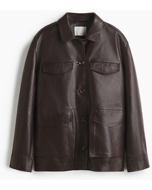 H&M Lederjacke - Schwarz