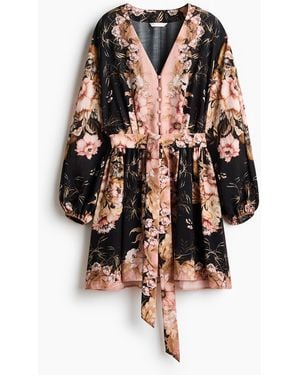 H&M Tunikakleid mit Bindegürtel - Schwarz