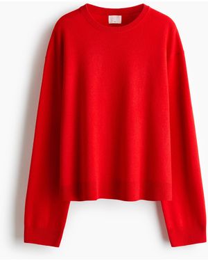 H&M Oversized Wollpullover - Rot