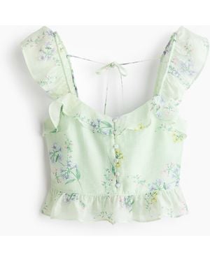 H&M Volanttop Van Lyocellmix - Blauw