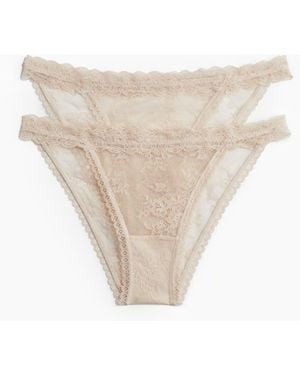 H&M 2er-Pack Tangas aus Spitze - Weiß