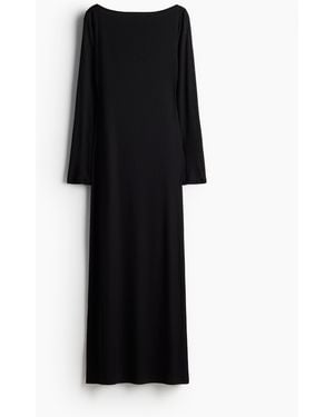 H&M Maxikleid mit U-Boot-Ausschnitt - Schwarz
