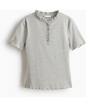 H&M Tricot Top Met Overlockte Naden - Grijs