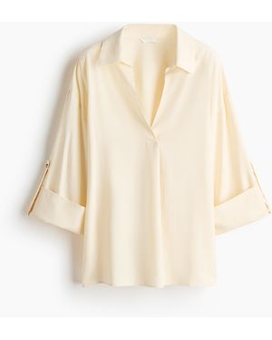 H&M Oversized Popover-overhemdblouse - Wit