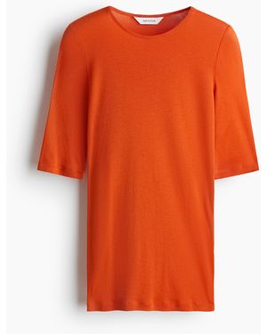 H&M T-Shirt aus Pima-Baumwolle - Orange