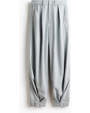 H&M Barrel High Waist Ankle Jeans - Weiß