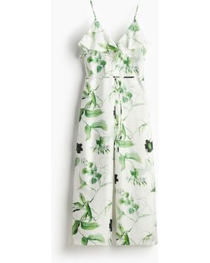 H&M Jumpsuit mit Volants - Weiß