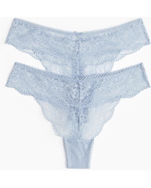 H&M 2er-Pack Tangas aus Spitze - Blau