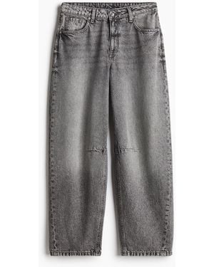 H&M Barrel Regular Jeans - Grau