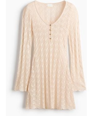 H&M Minikleid im Häkellook - Natur