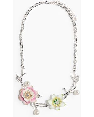 H&M Halsketting Met Bloemen - Wit