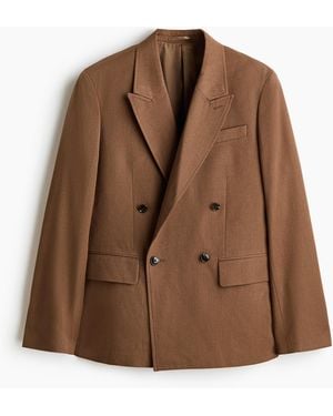 H&M Doppelreihiges Jackett in Regular Fit - Braun