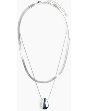 H&M Zweireihige Halskette mit Anhängern - Weiß