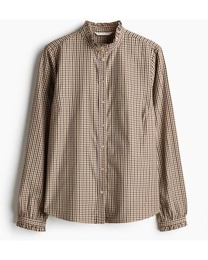 H&M Bluse mit Rüschenbesatz - Braun