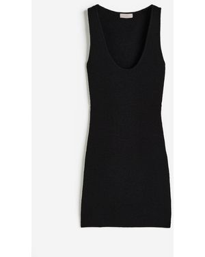 H&M Ärmelloses Strickkleid - Schwarz