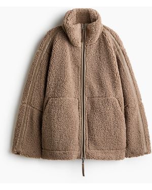 H&M Oversized teddy jacket - Braun