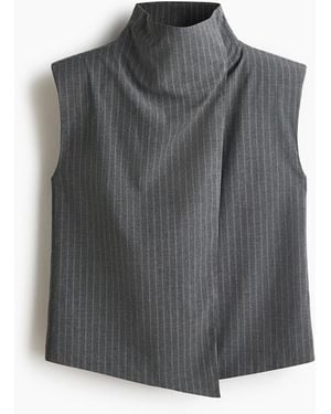 H&M Overslaggilet Met Opstaande Kraag - Grijs